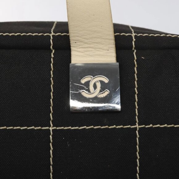 CHANEL Hand Bag Canvas Black CC - Picture 10 of 14